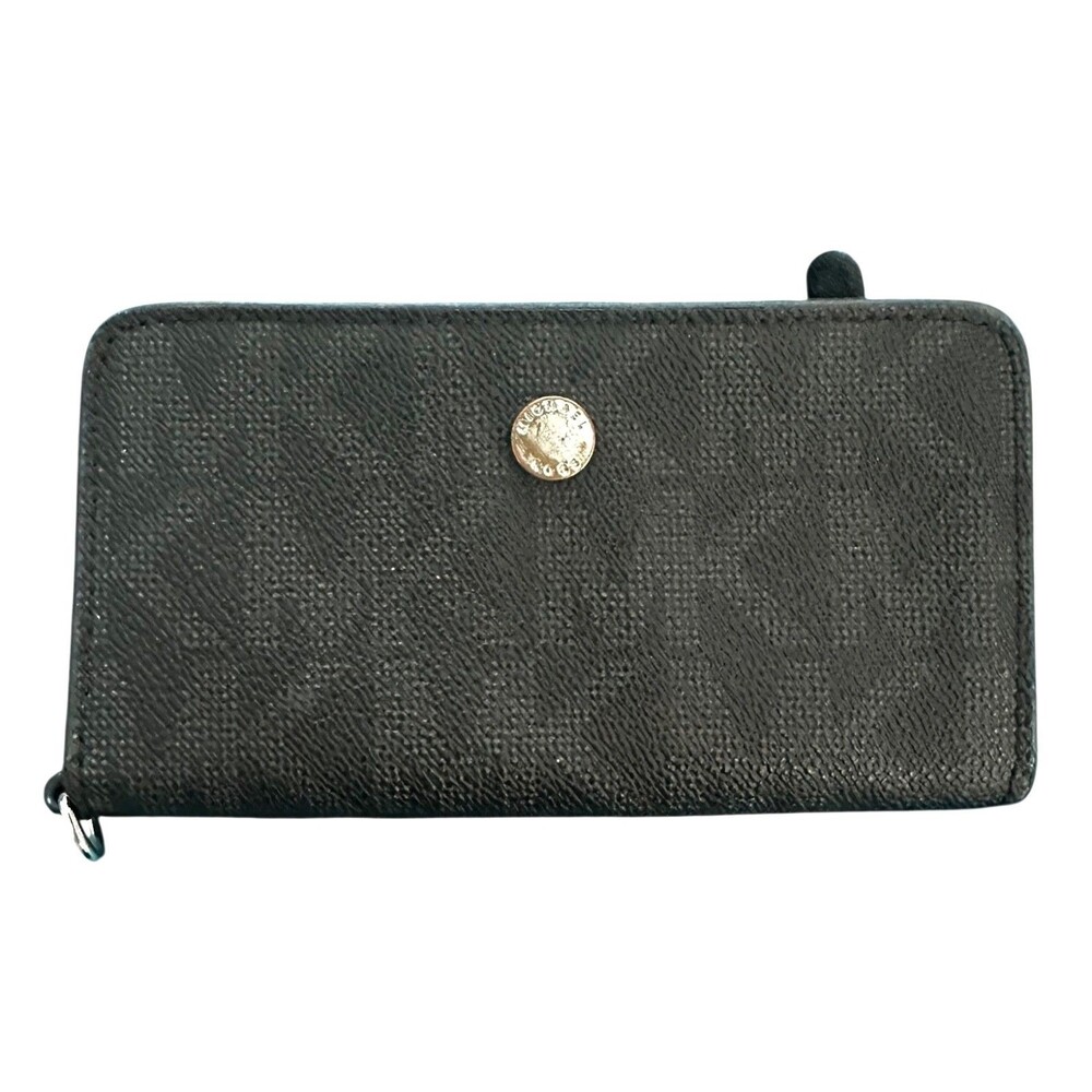 Michael Kors Jet Set Travel Slim Tech Wallet w/Logo Print - Black